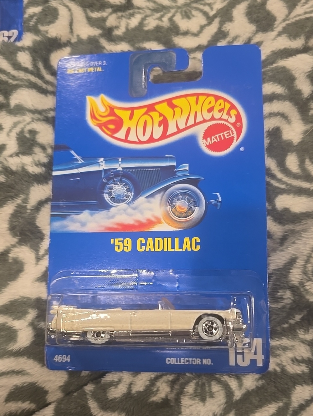 ❤️5/$25 1991 Hot Wheels 1959 CADILLAC White w/ red interior Collector #154